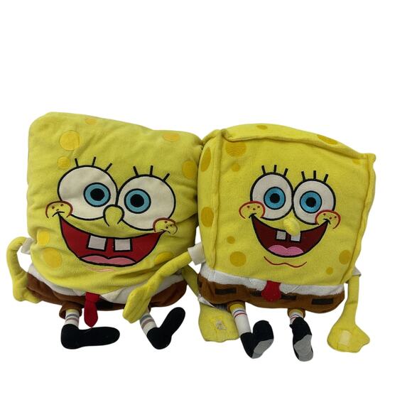 Pre-Owned Nickelodeon Yellow Soft Cuddly LOT 2 Spongebob Squarepants Plush Toys